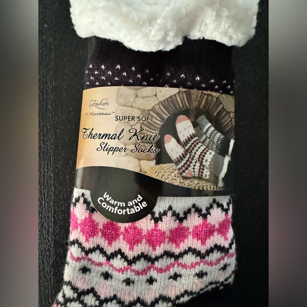 Mirabeau Sherpa Thermal Knit Slipper Socks - Picture 2 of 4